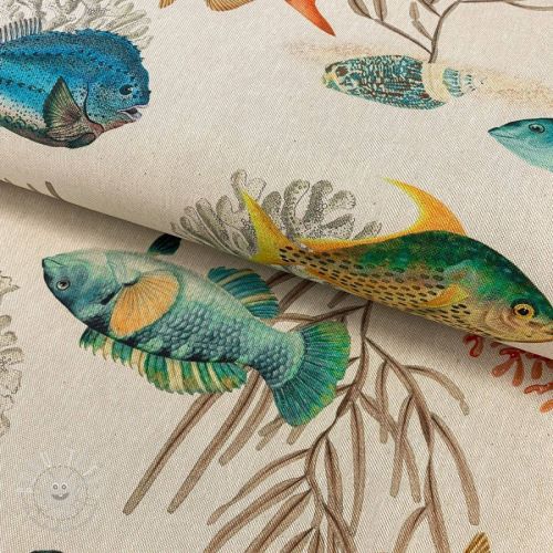 Dekostoff Linenlook premium Reef Fish digital print