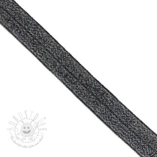 Elastisches Schrägband Polyamid glitter 20 mm black