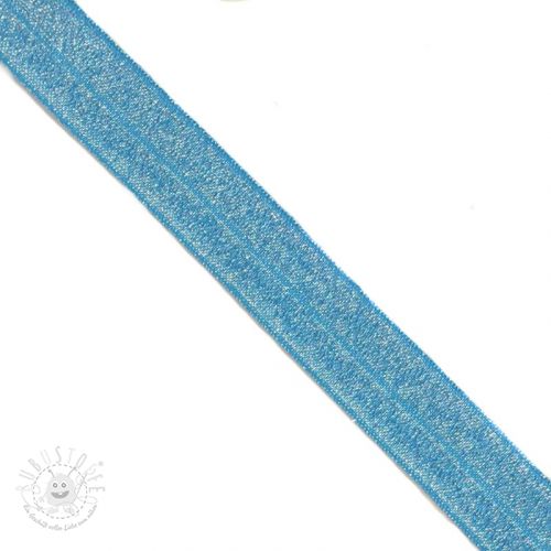 Elastisches Schrägband Polyamid glitter 20 mm blue