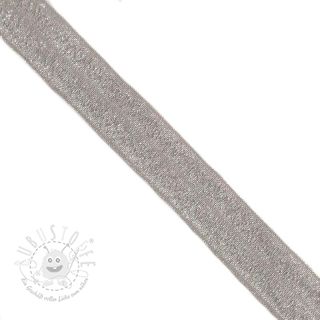 Elastisches Schrägband Polyamid glitter 20 mm grey