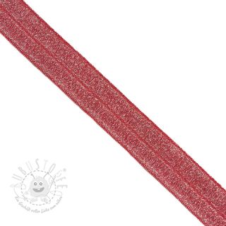 Elastisches Schrägband Polyamid glitter 20 mm red