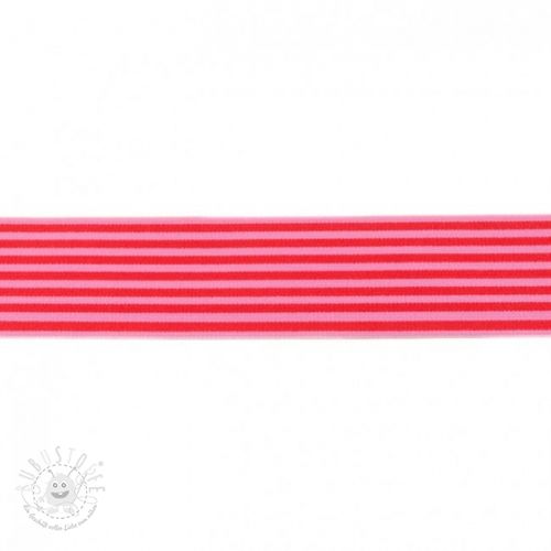 Gummiband 4 cm Stripe red