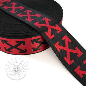 Gurtband 3,5 cm Cross red