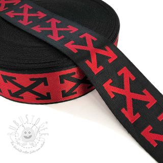 Gurtband 3,5 cm Cross red
