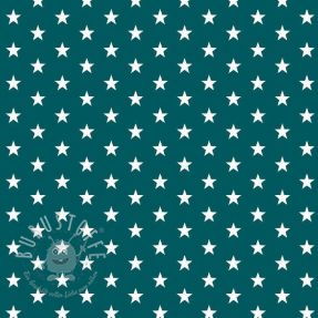 Baumwollstoff Petit stars petrol