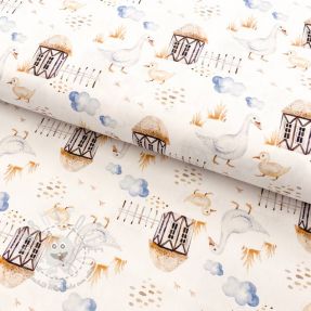 Baumwollstoff Snoozy fabrics Farm style Goose digital print