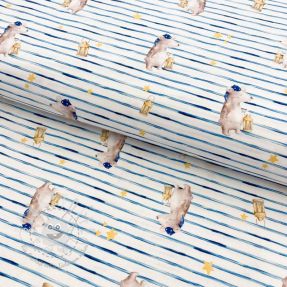 Baumwollstoff Snoozy fabrics Friends Sleeping bear digital print