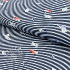Baumwollstoff Seagull navy digital print