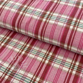 Double gauze/musselin Double sided CHECKS pink