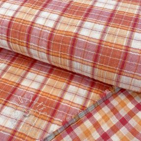 Double gauze/musselin Double sided CHECKS Maria pink